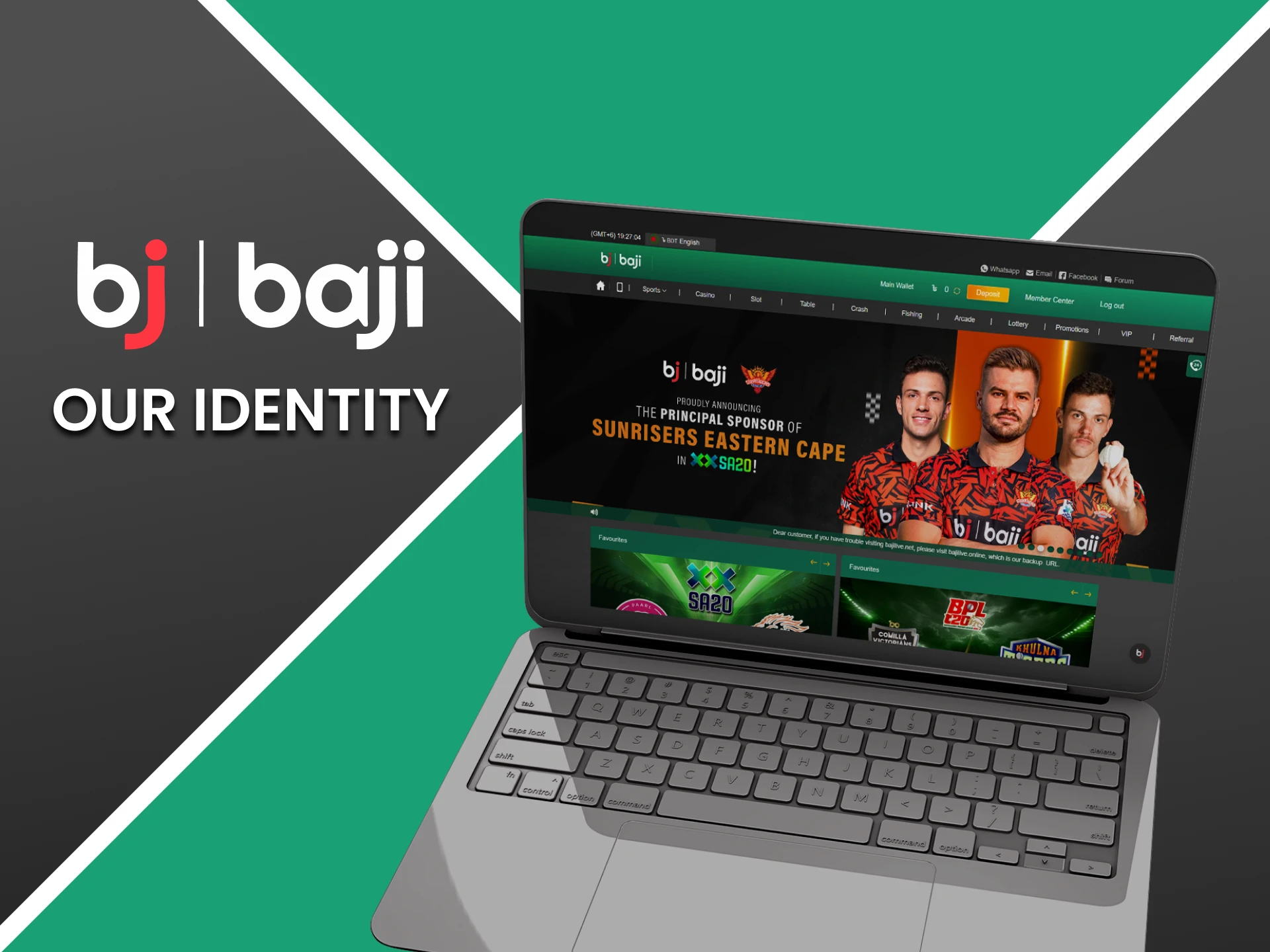 We will show you what is on the Baji website.
