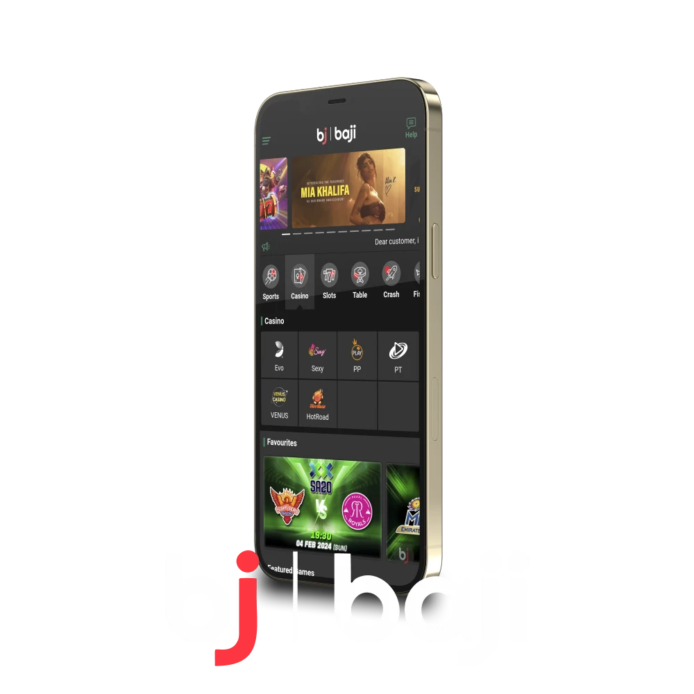 Use the Baji app for betting and gaming.