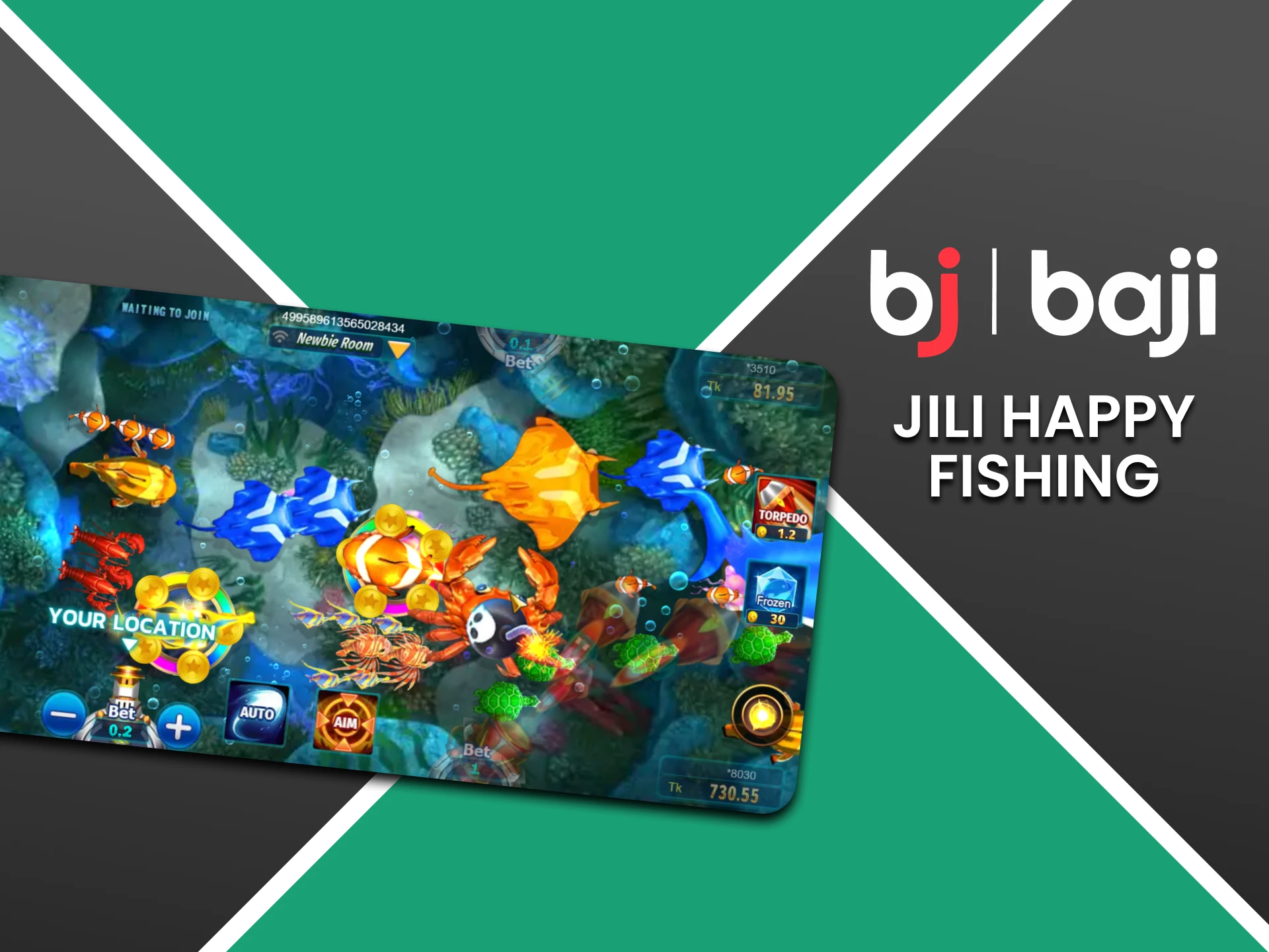 In the fishing section from Baji, select the game Happy Fishing.