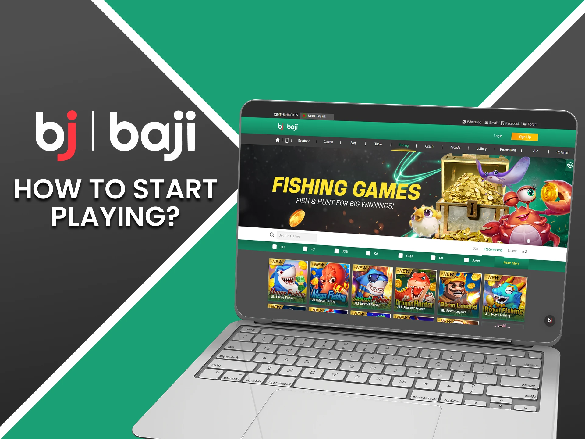 We will tell you how to choose the genre of fishing games on the Baji website.