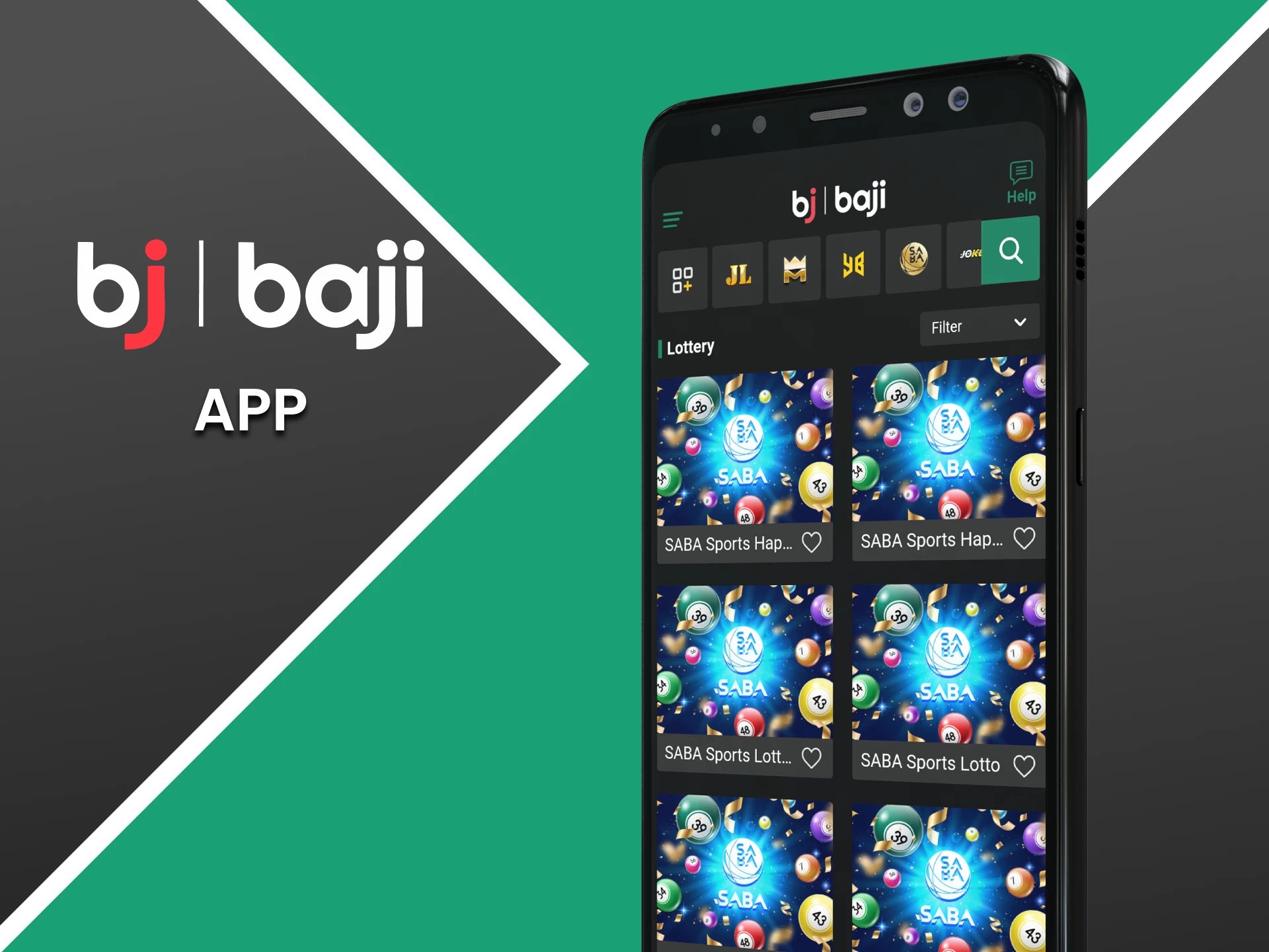 You can play the lottery using the Baji application.