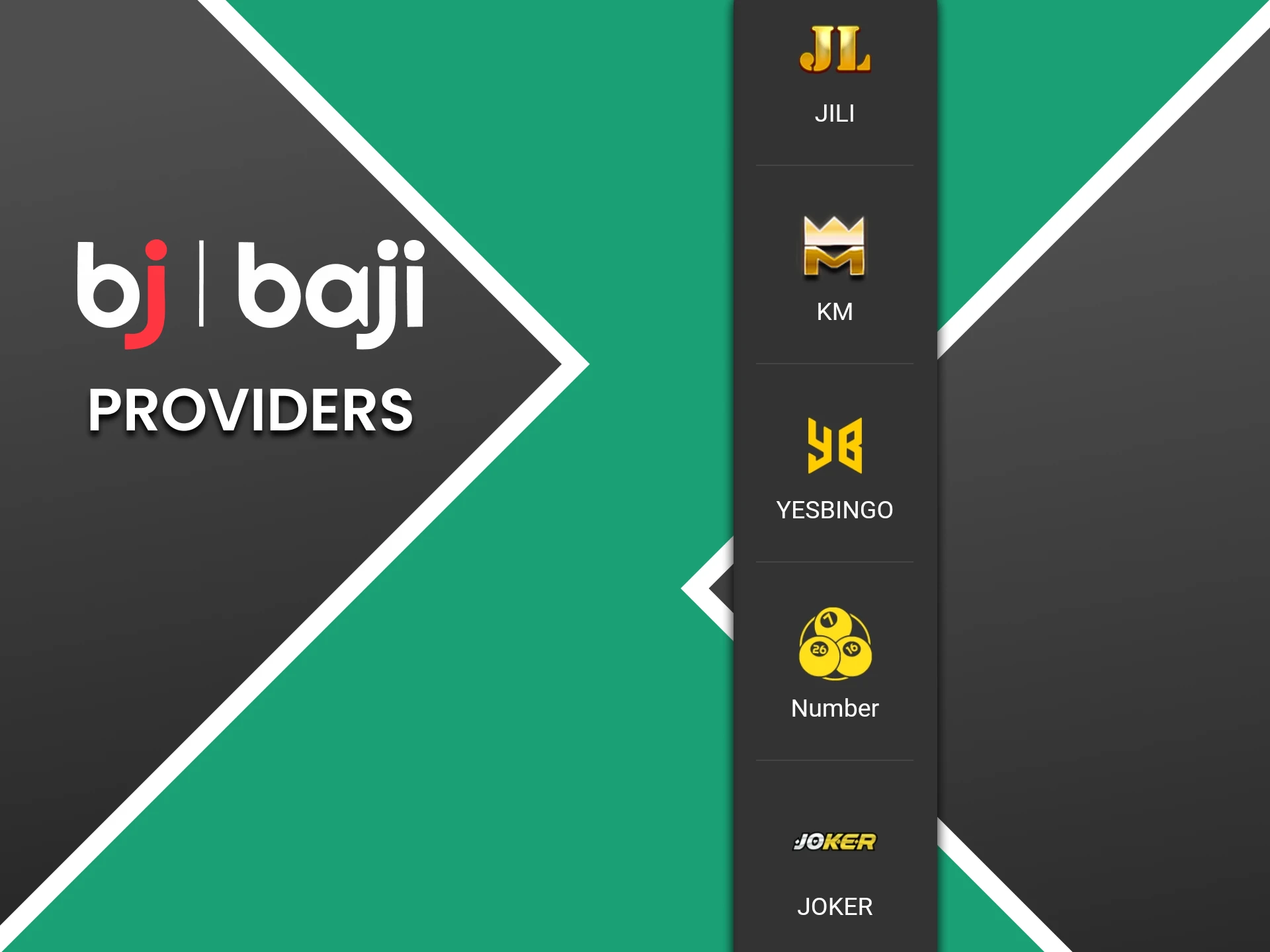 We will tell you about the providers on the Baji website.