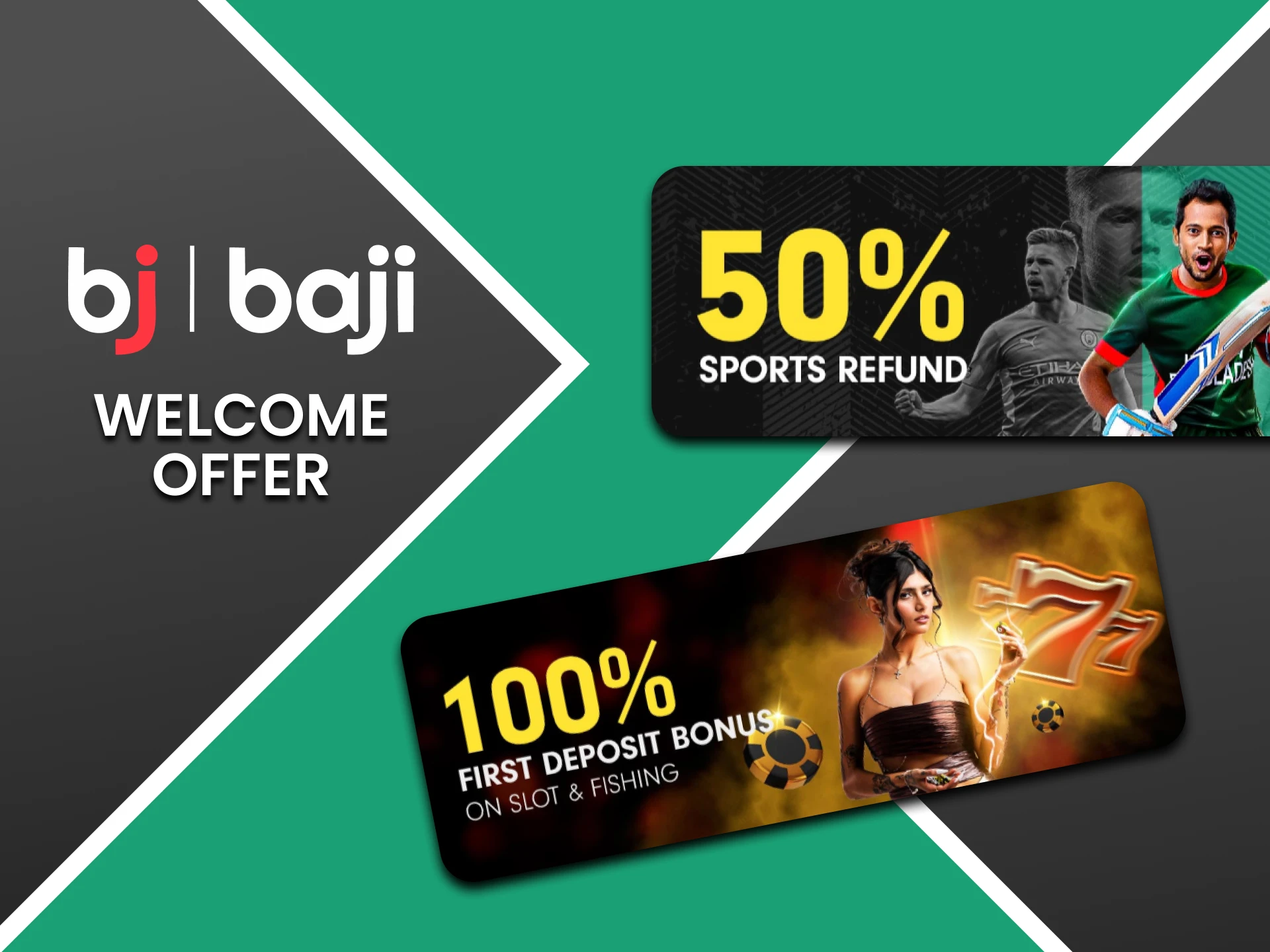 Baji gives you welcome bonuses upon registration.