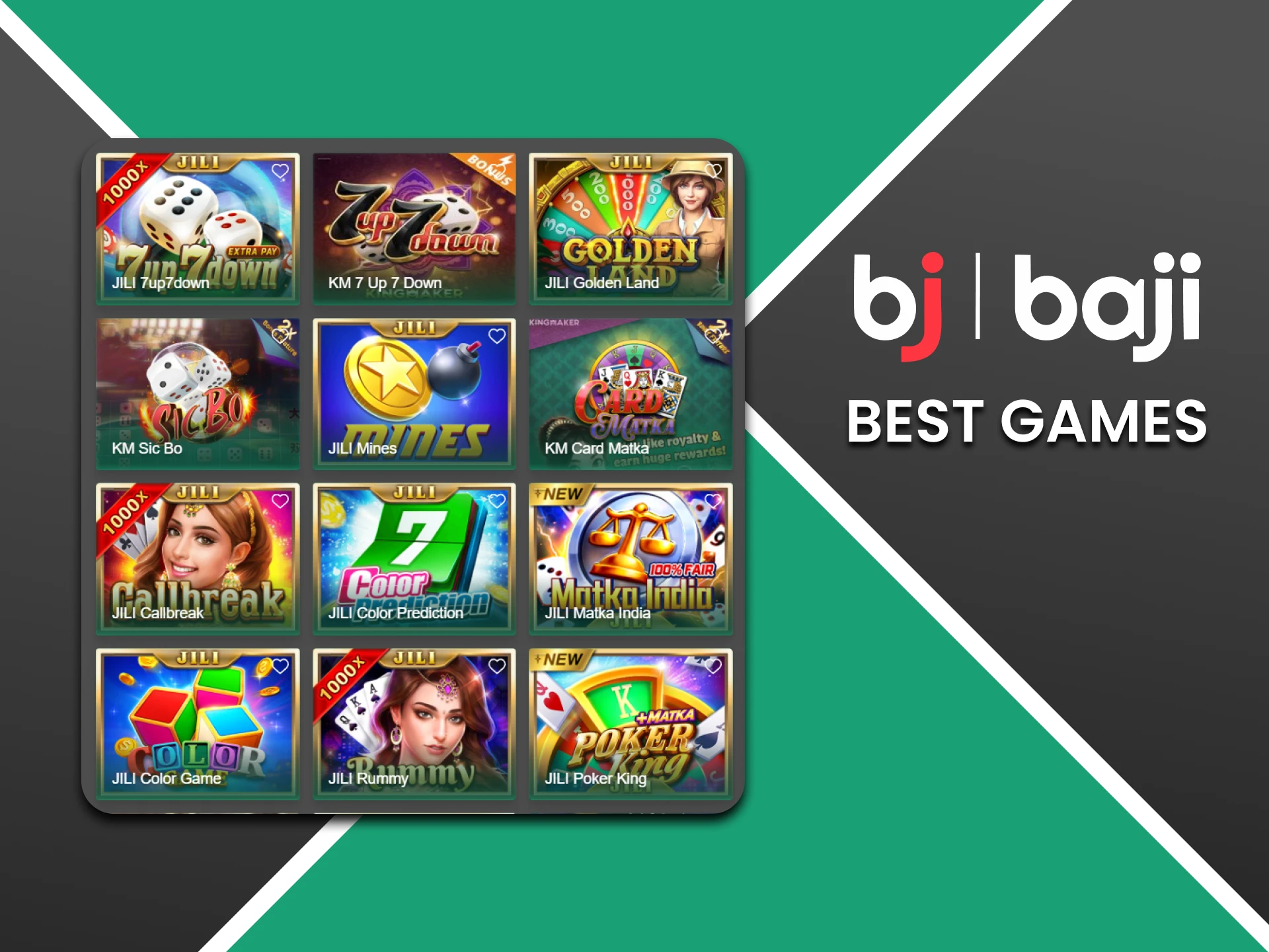 We will tell you about the best games for the table games section from Baji.