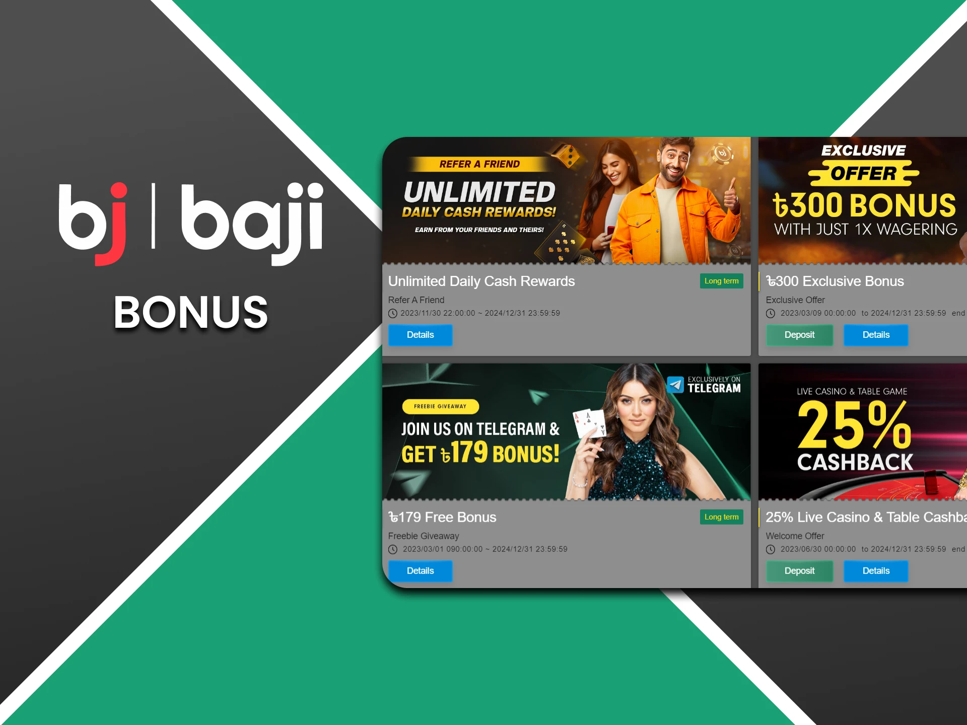 We will tell you about bonuses for the table games section from Baji.