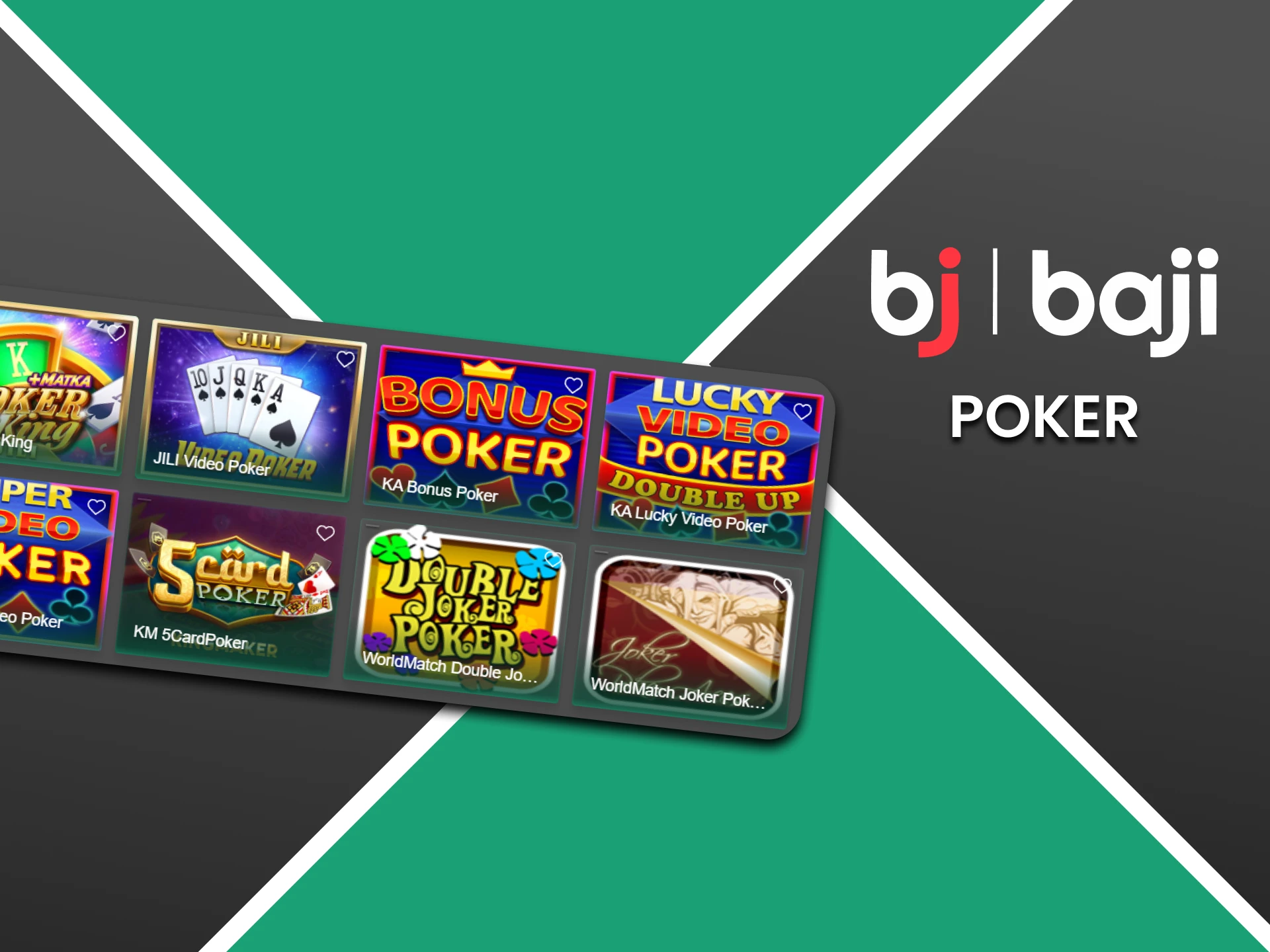 Choose Poker in the table games section from Baji.