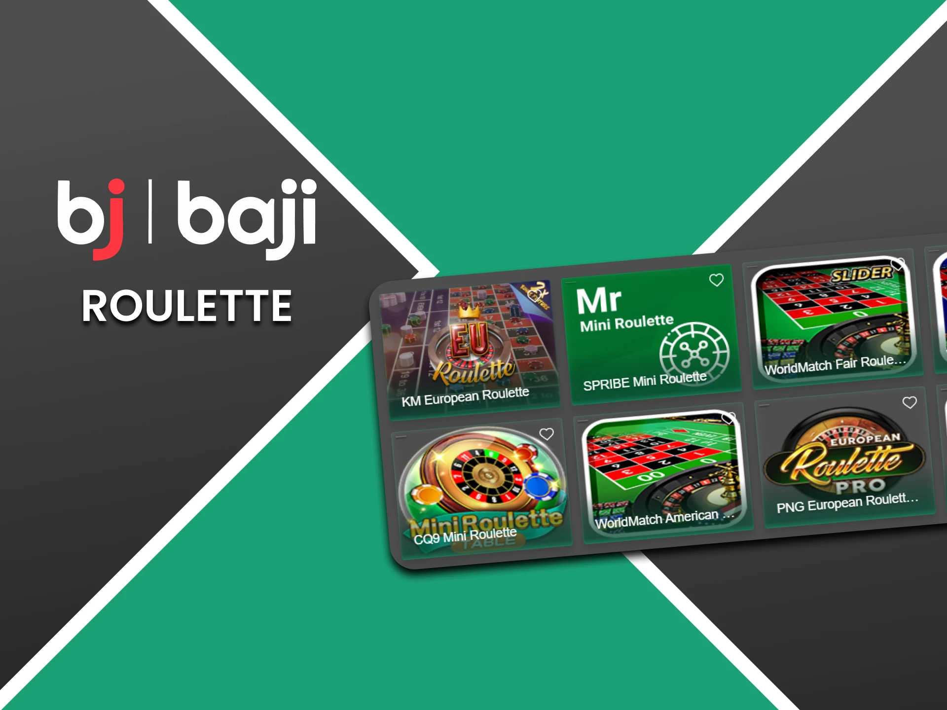 Choose Roulette in the table games section from Baji.