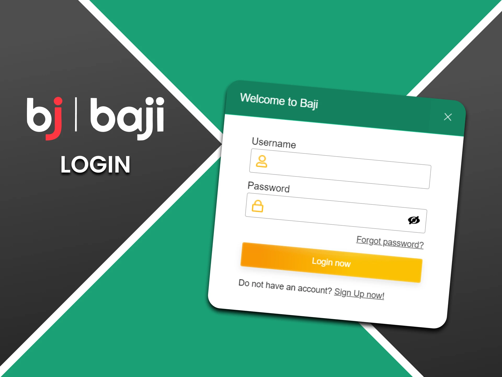 Log in to your personal account on the Baji website.