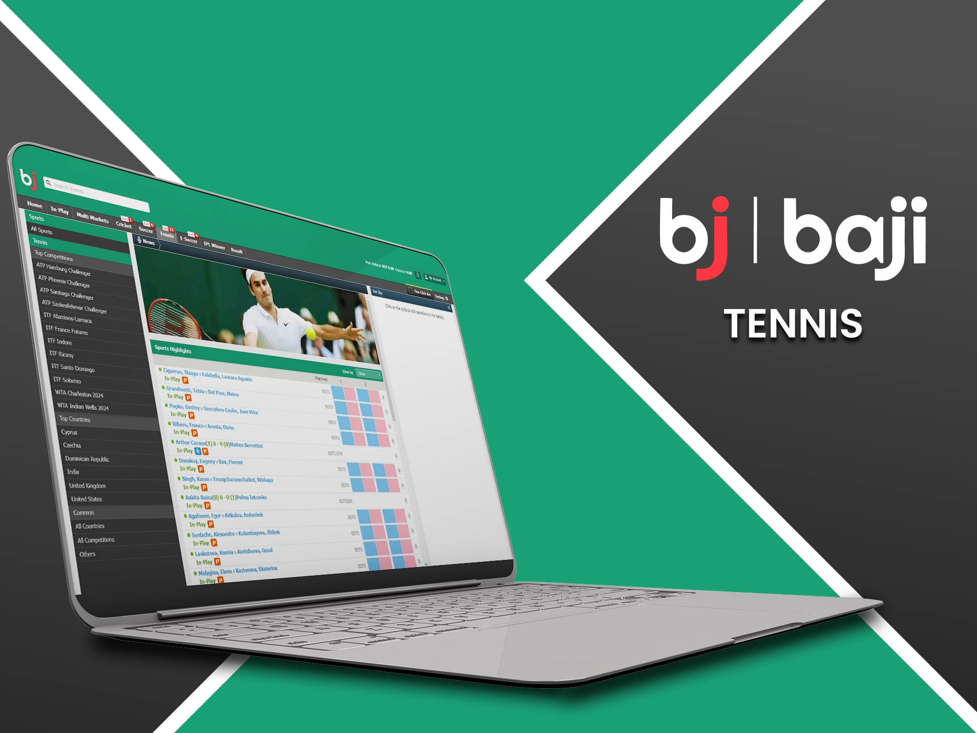 When betting on Baji, choose tennis.