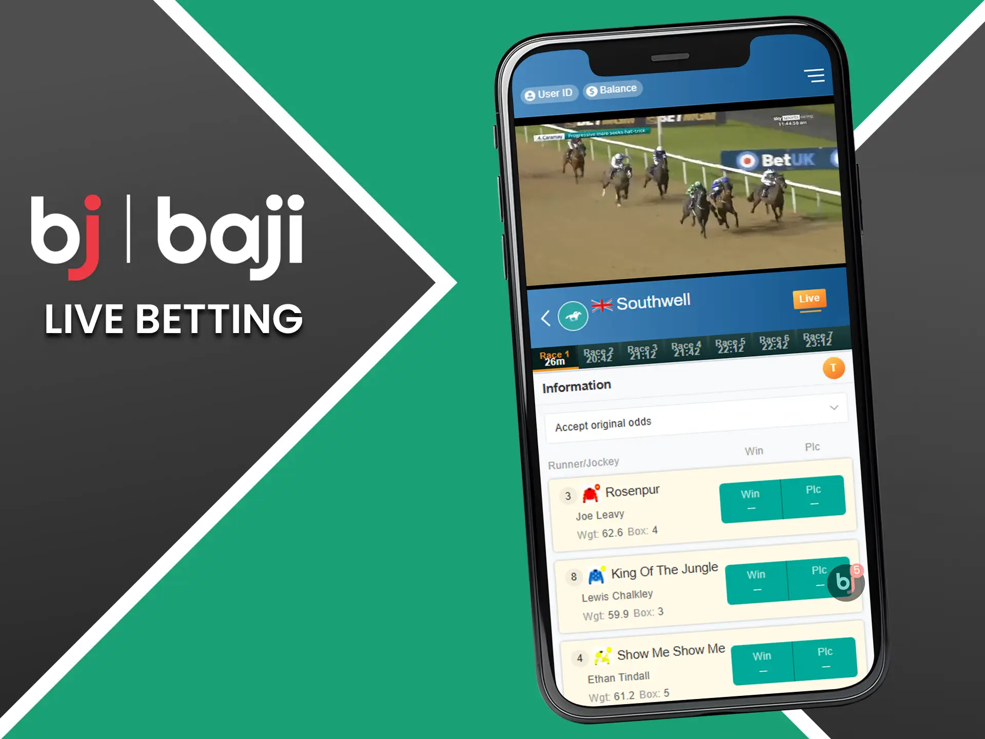 Live horse race betting is easy and exciting on Baji.