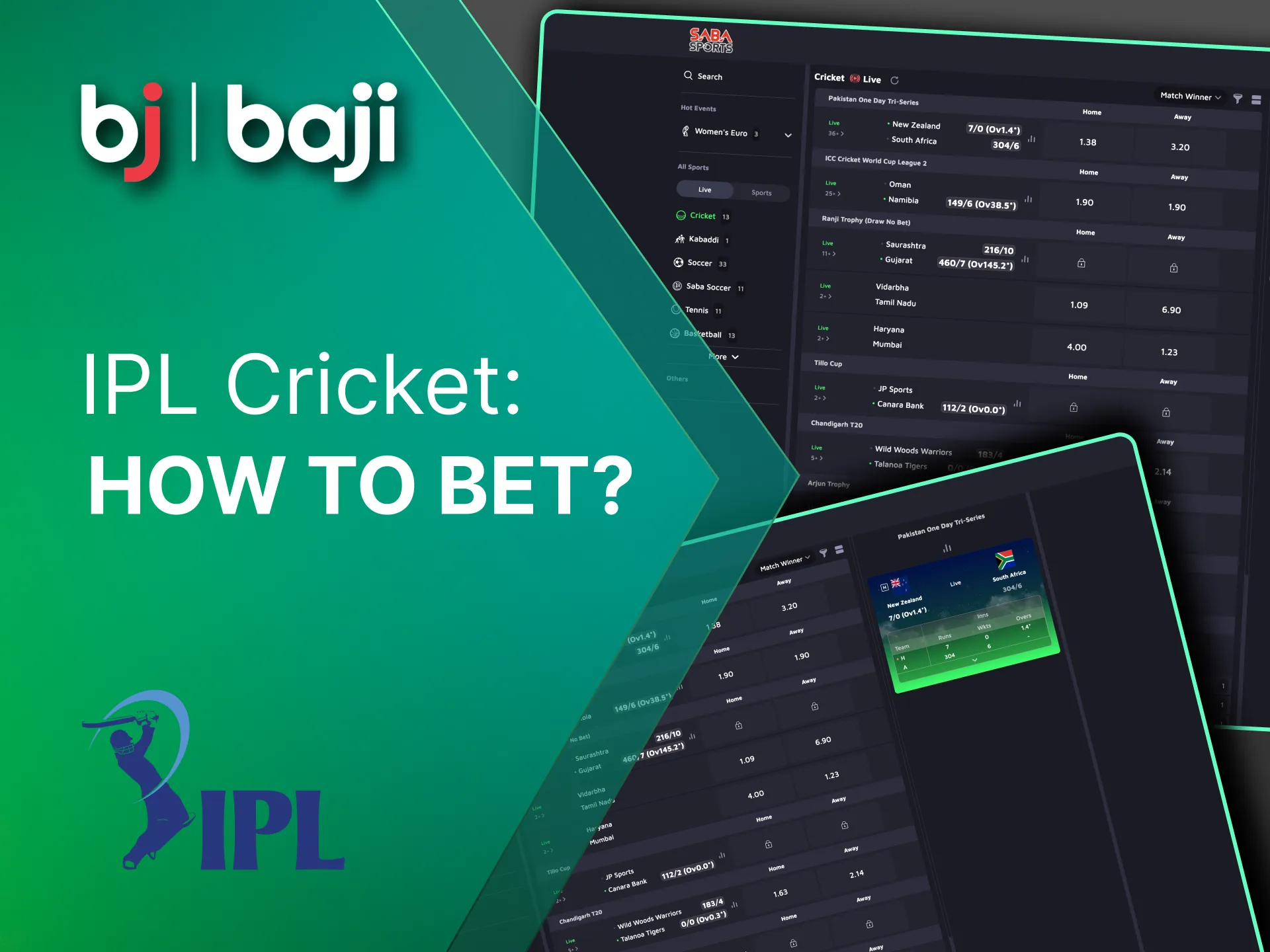 We will guide you through betting in the IPL league on Baji.