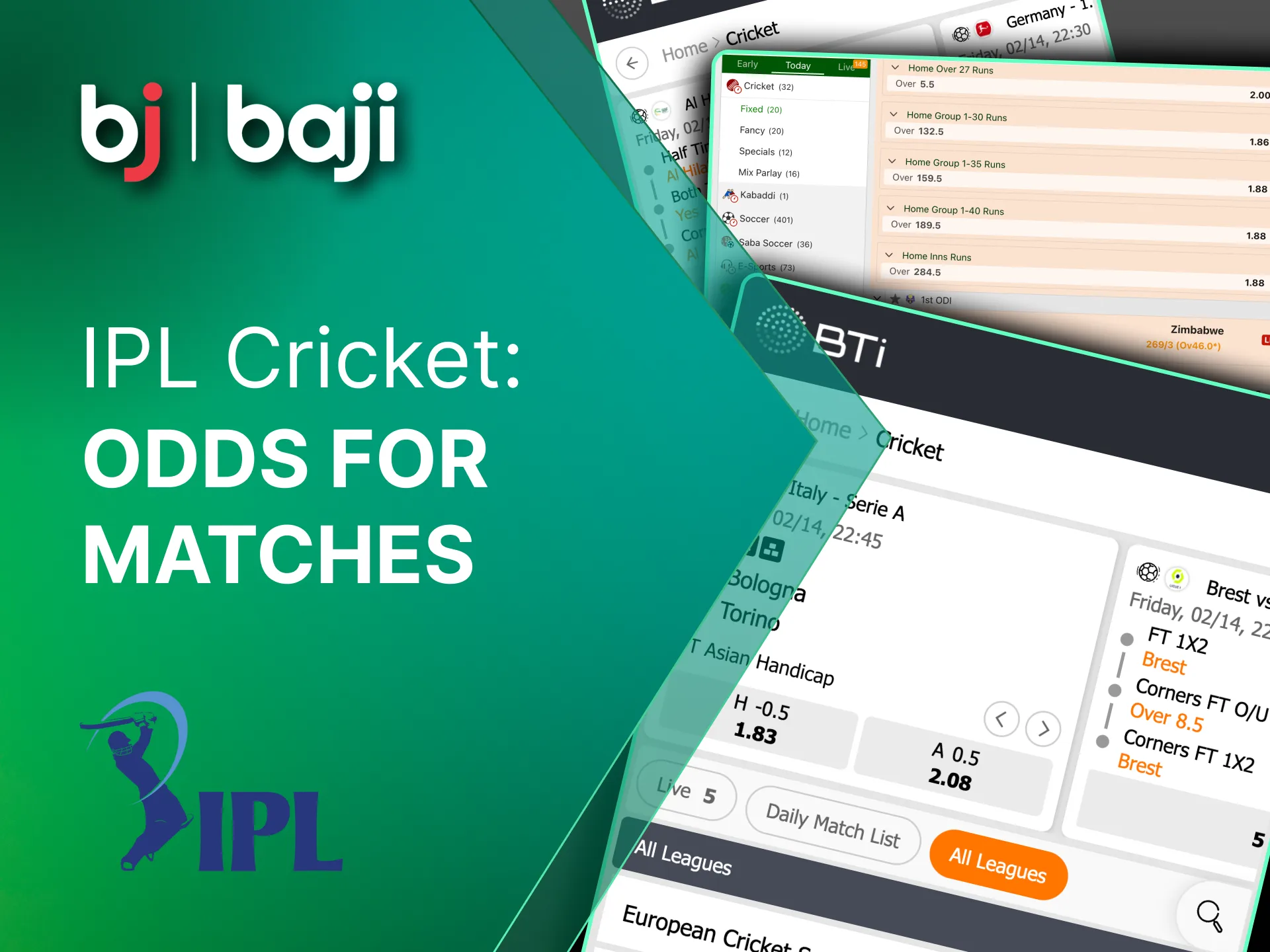 Calculate easy payouts with Baji's decimalized odds for IPL.