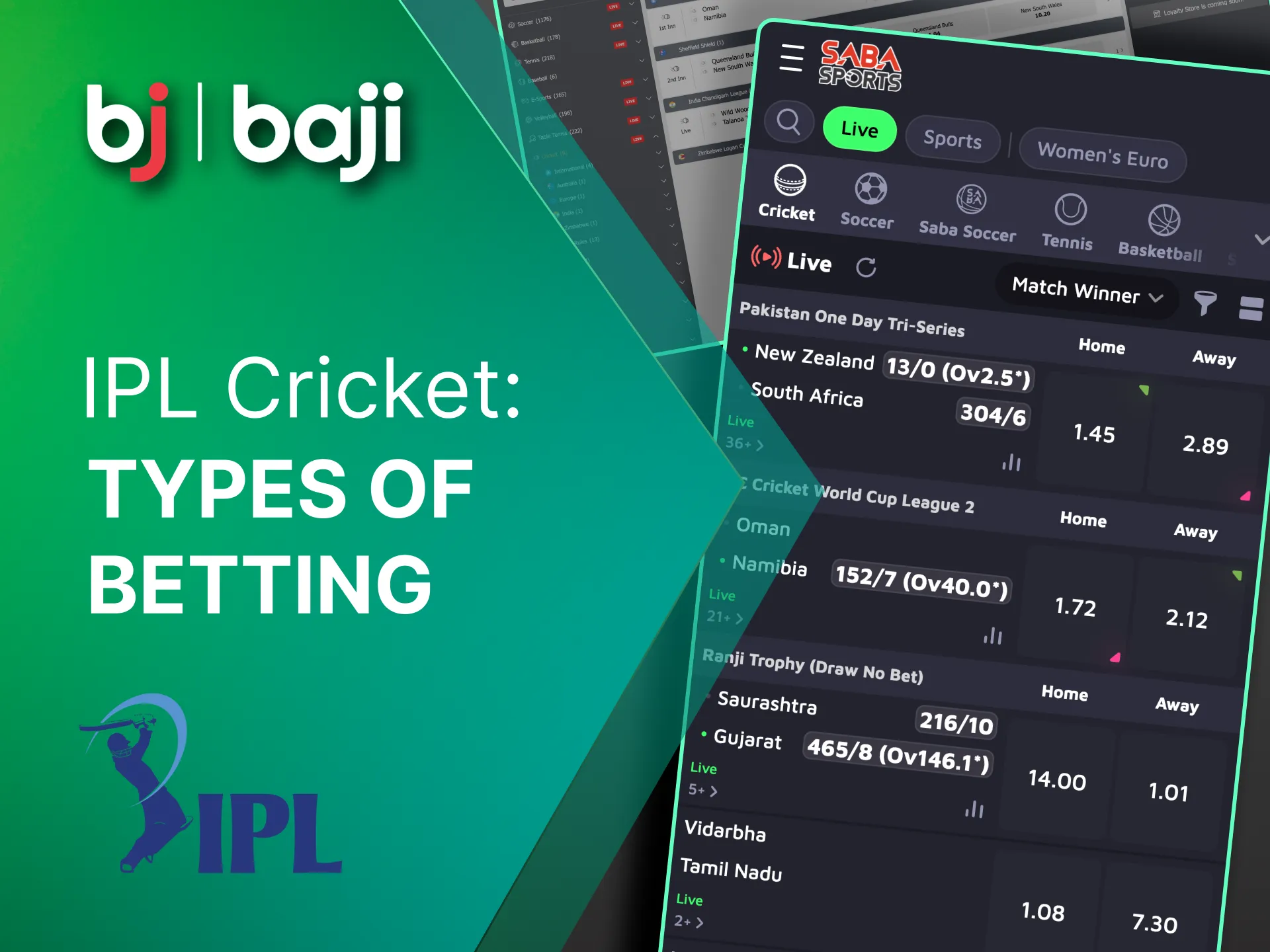 Learn about Baji's IPL betting options.