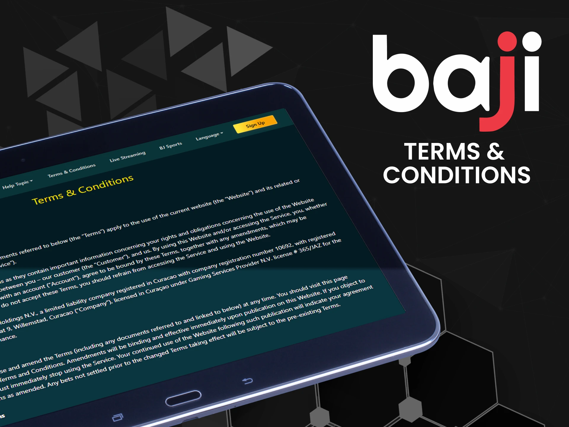 Learn about the terms and conditions for promo offers at Baji.