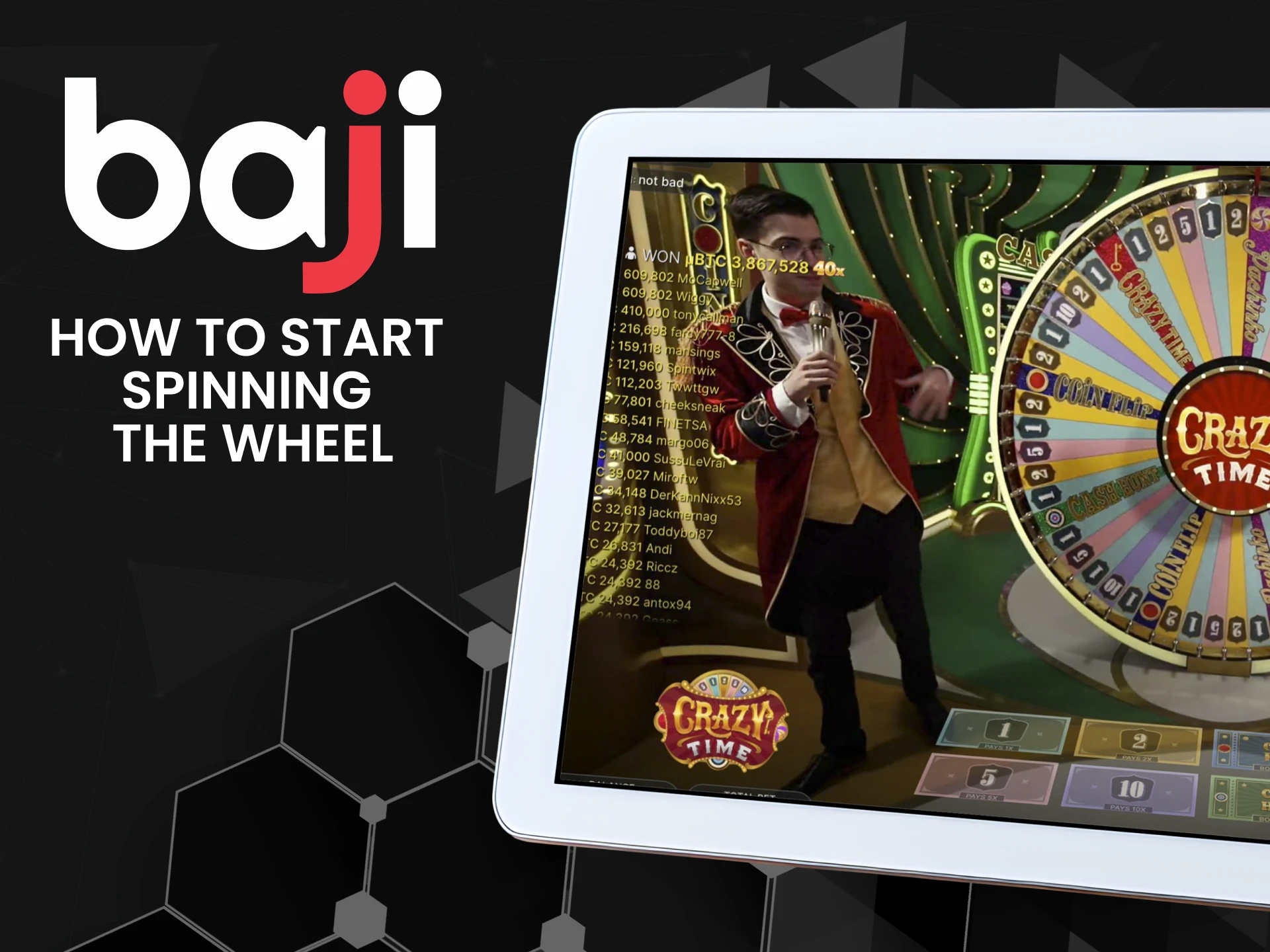 Learn how to start playing Crazy Time at Baji.