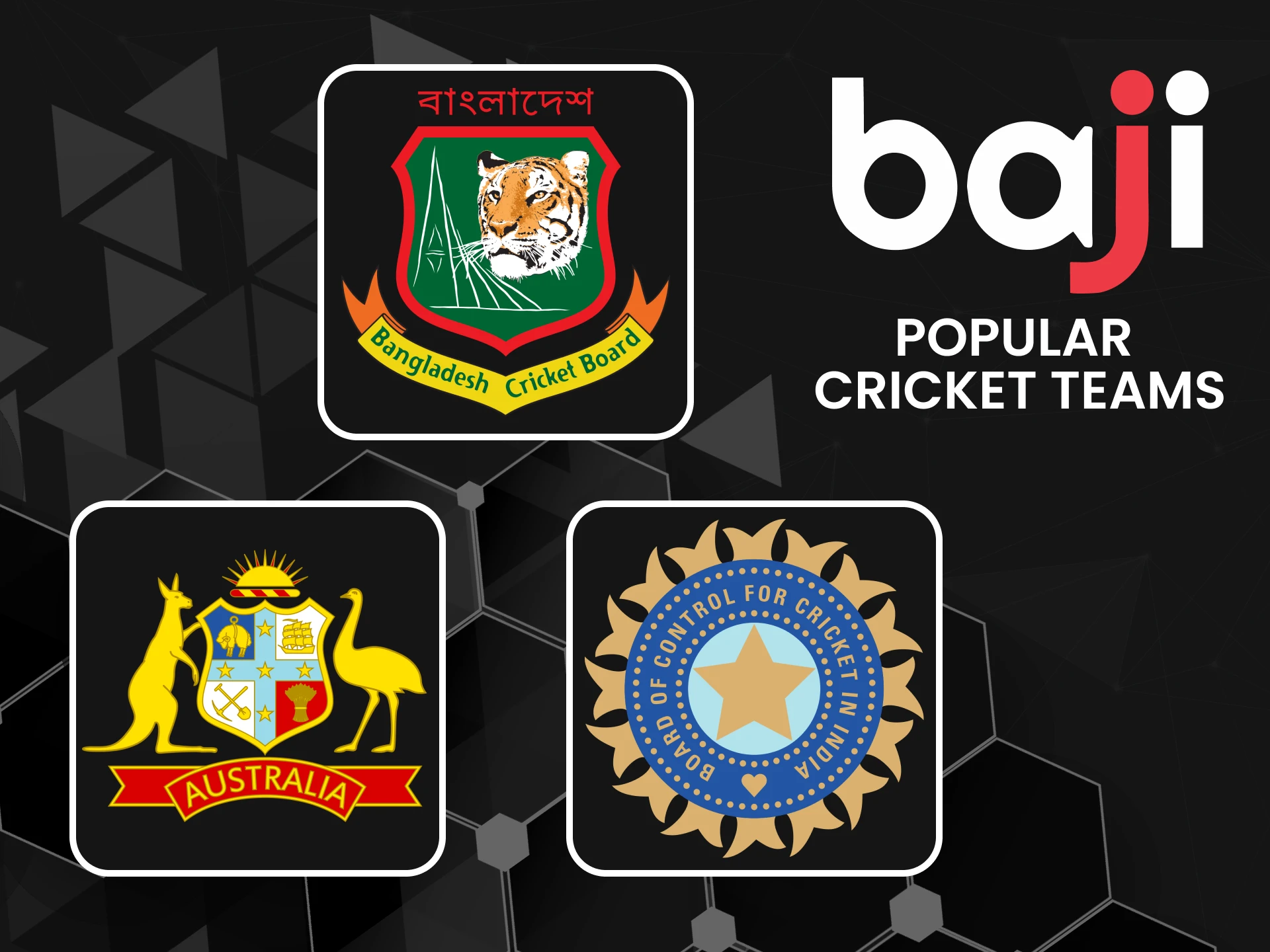 See the popular cricket teams to bet on at Baji.