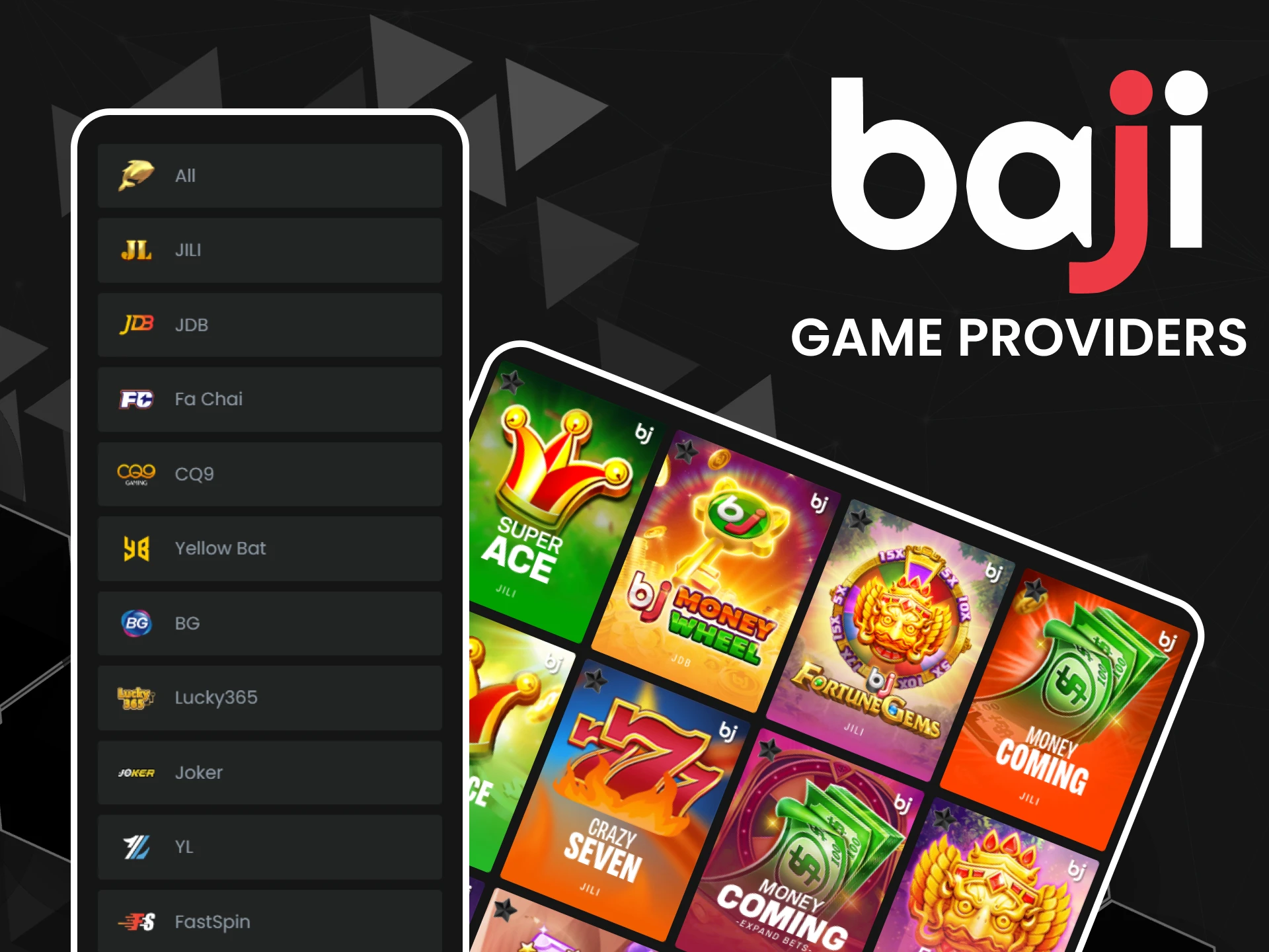Baji Casino offers a wide range of games from trusted providers.