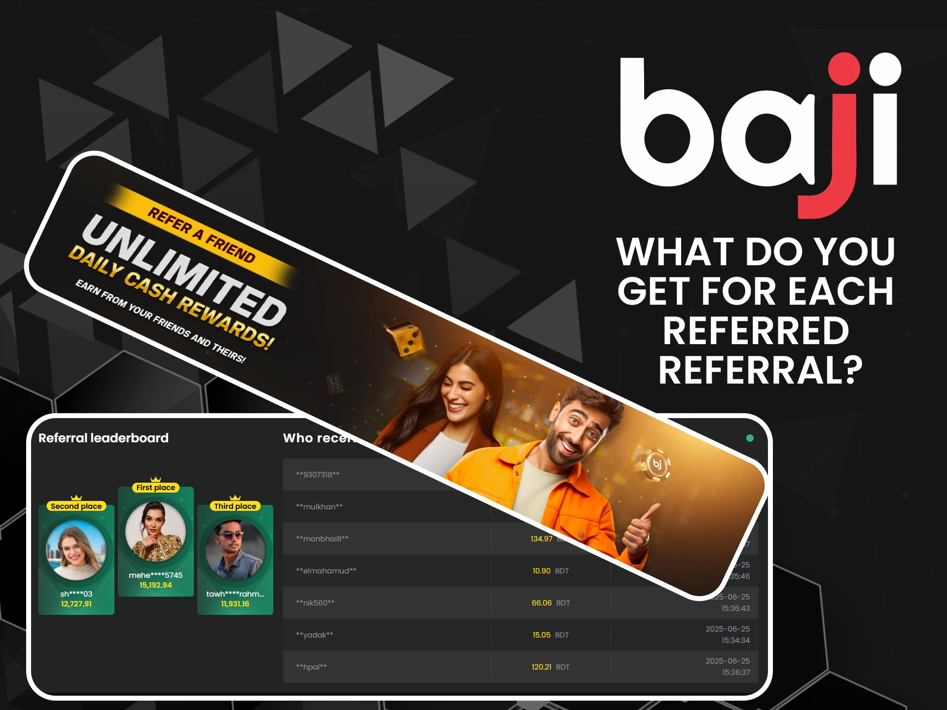Receive 300 BDT per referral once turnover and deposit requirements are met.