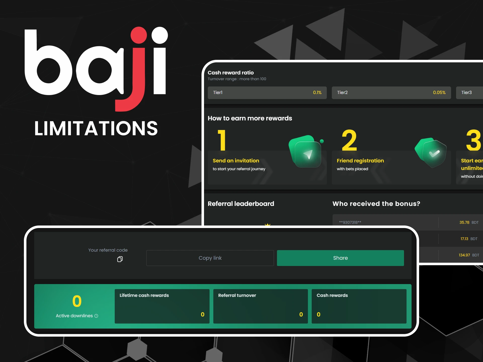 Learn the key rules for participating in Baji's referral program and earning rewards.