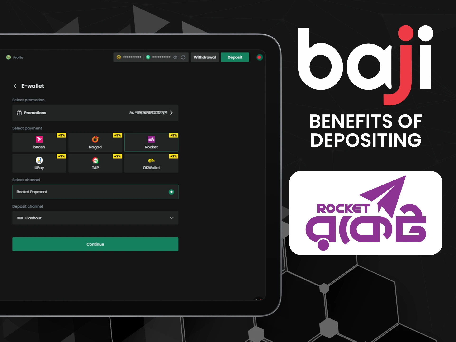 Choose Rocket for fast, affordable, and secure Baji deposits in Bangladesh.
