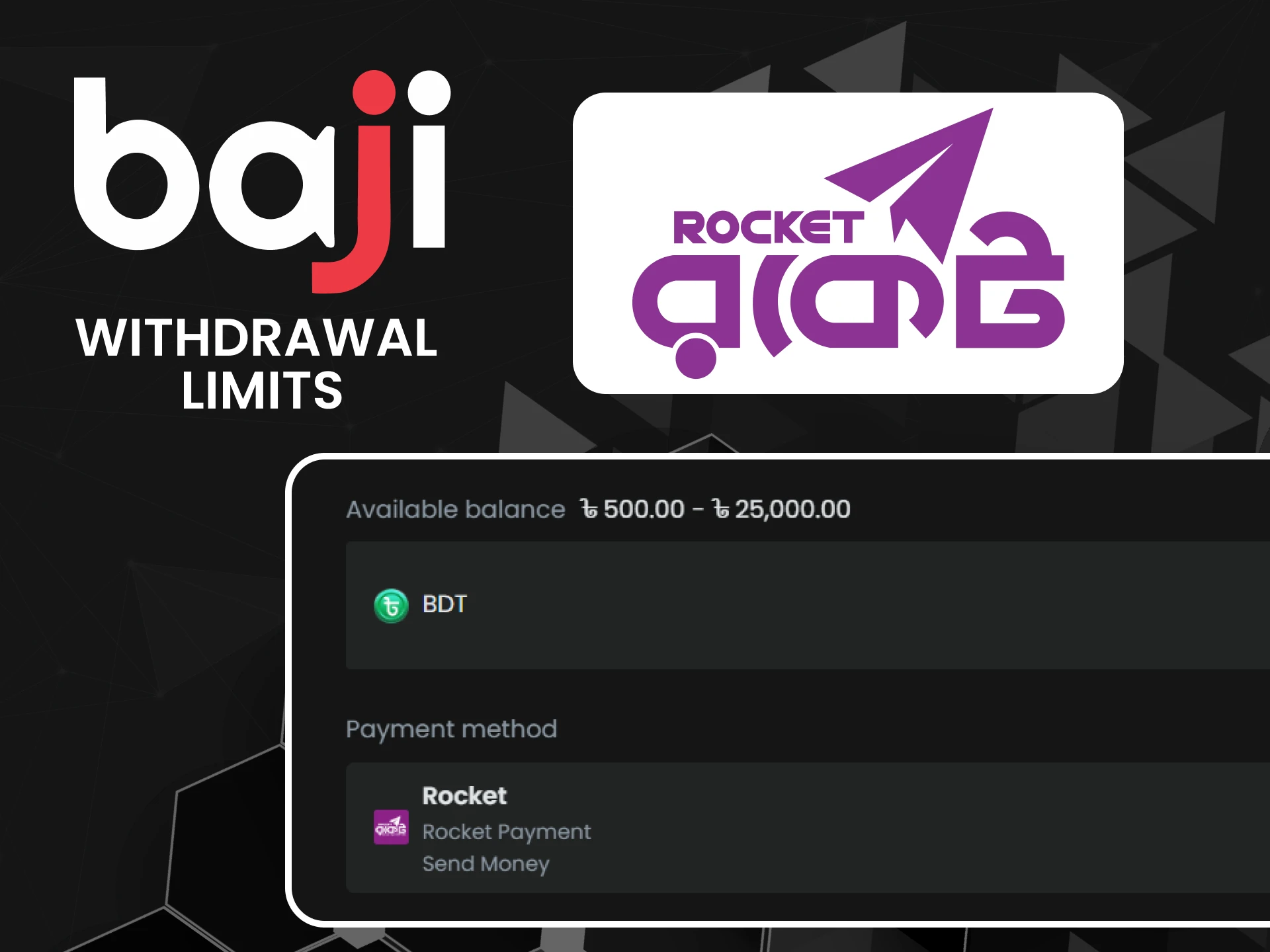 Manage winnings easily on Baji with Rocket's secure withdrawal limits.