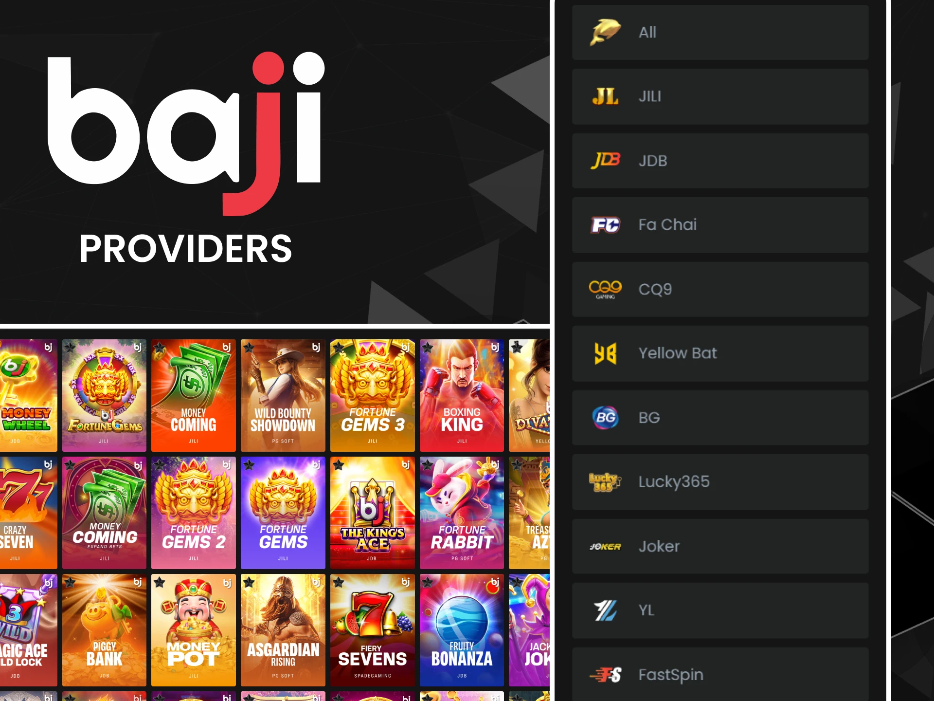 We will tell you about slot game providers on Baji.