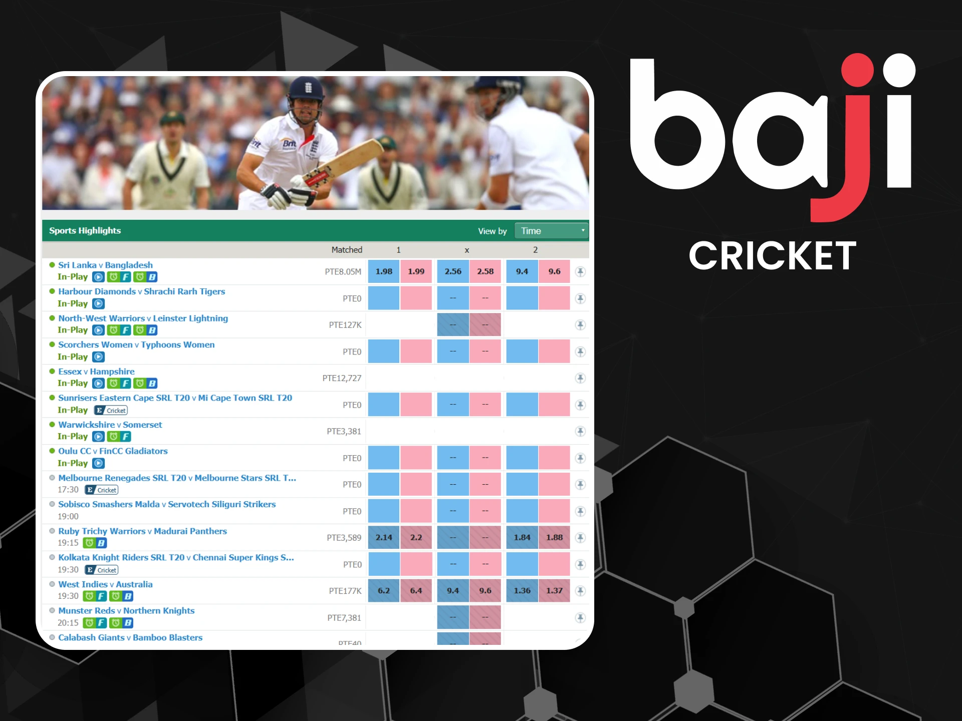 Baji Live offers attractive cricket betting.