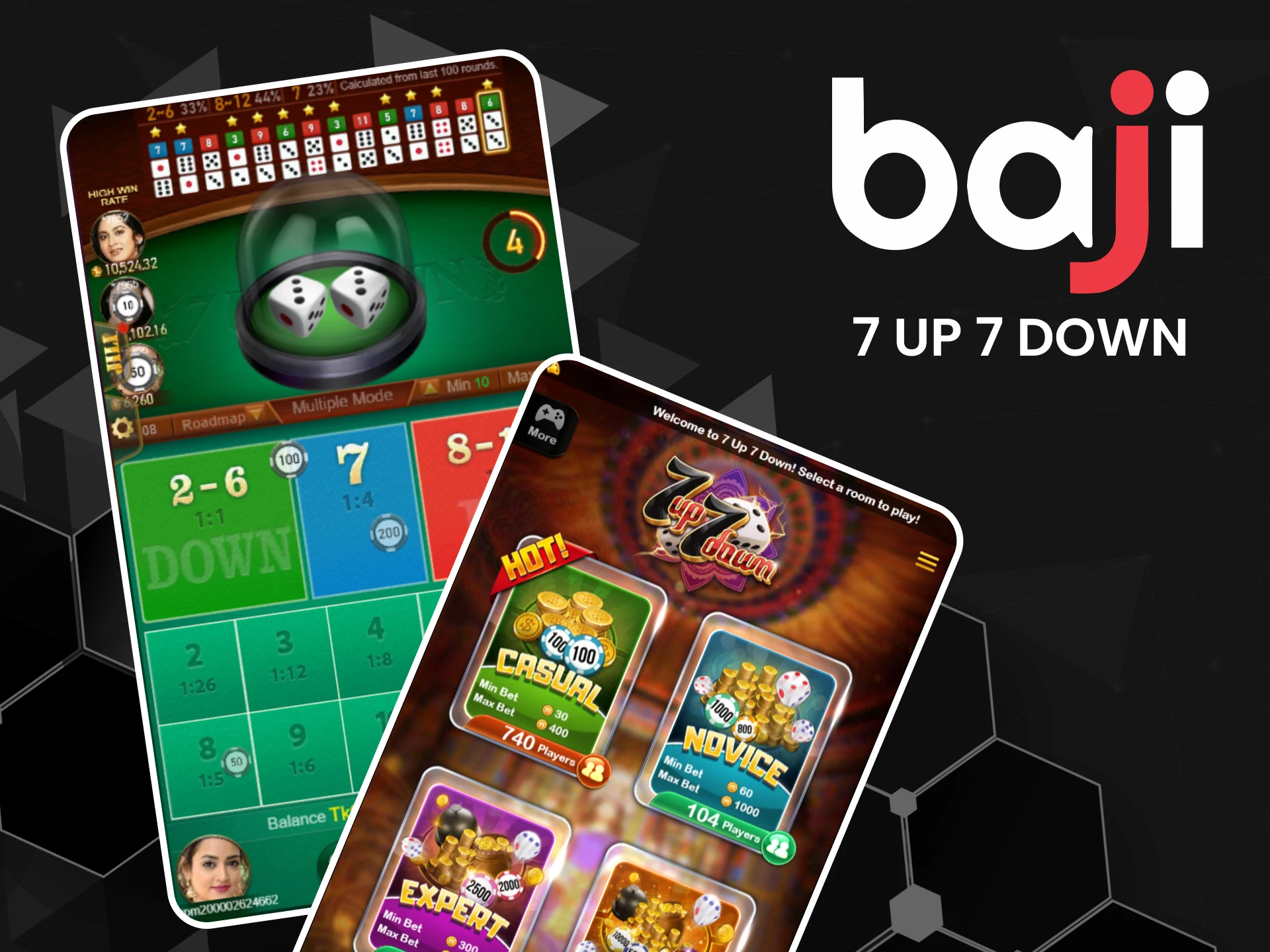 In the table games section from Baji you can play 7 Up 7 Down.