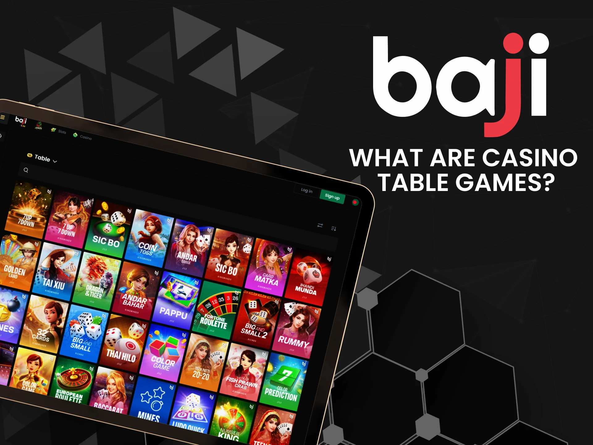 We will tell you everything about table games on Baji.