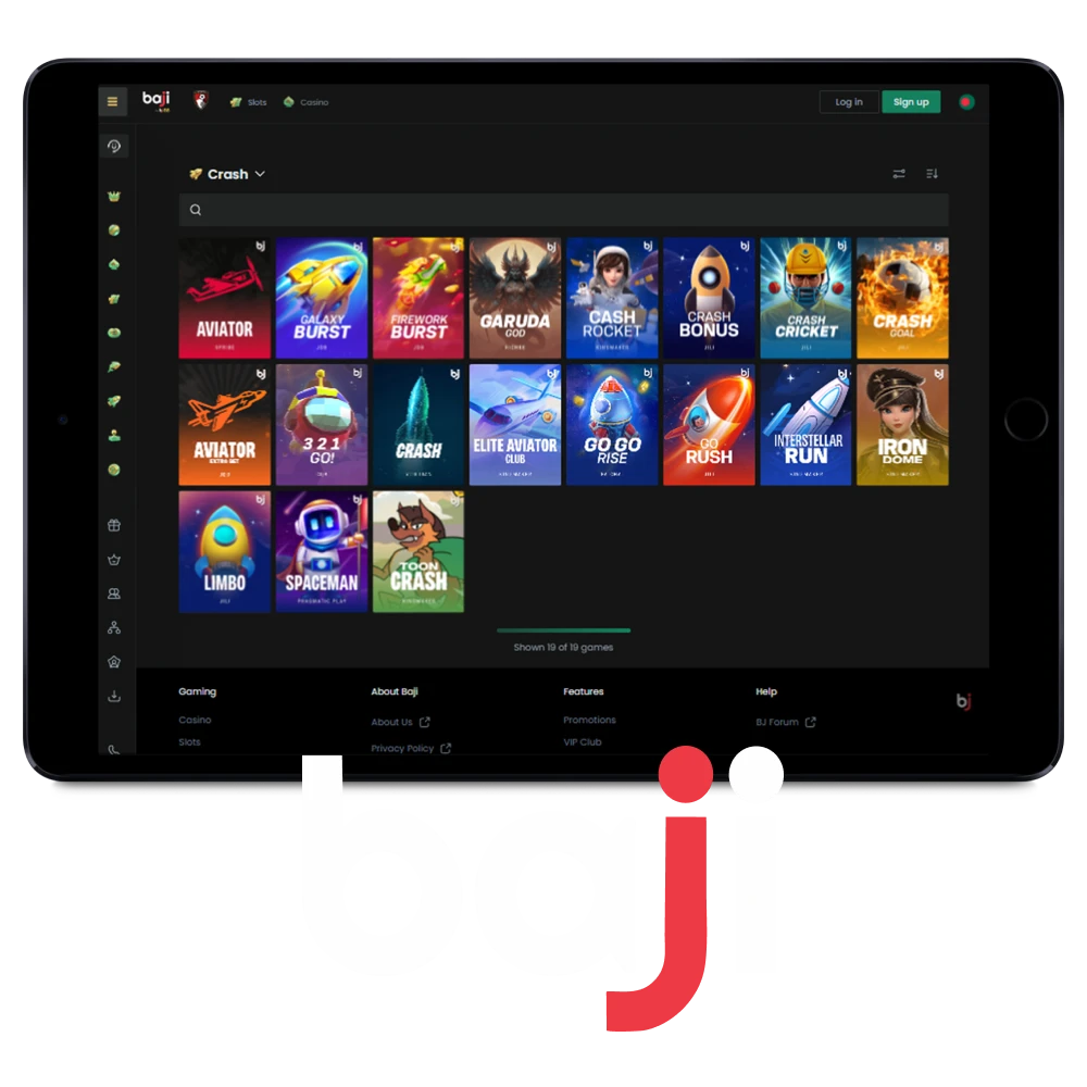 For crash games choose Baji.