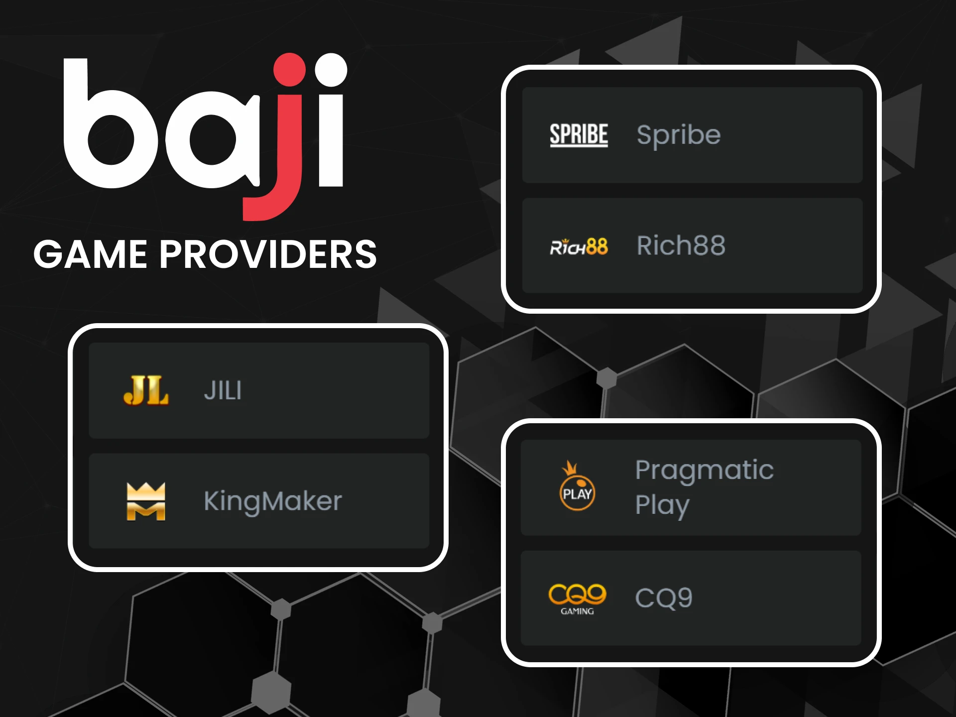 You will find many crash game providers on Baji.