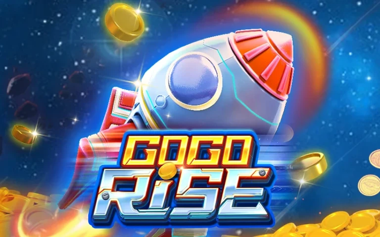 Go Go Rise animated crash-style game with multiplier climbs.