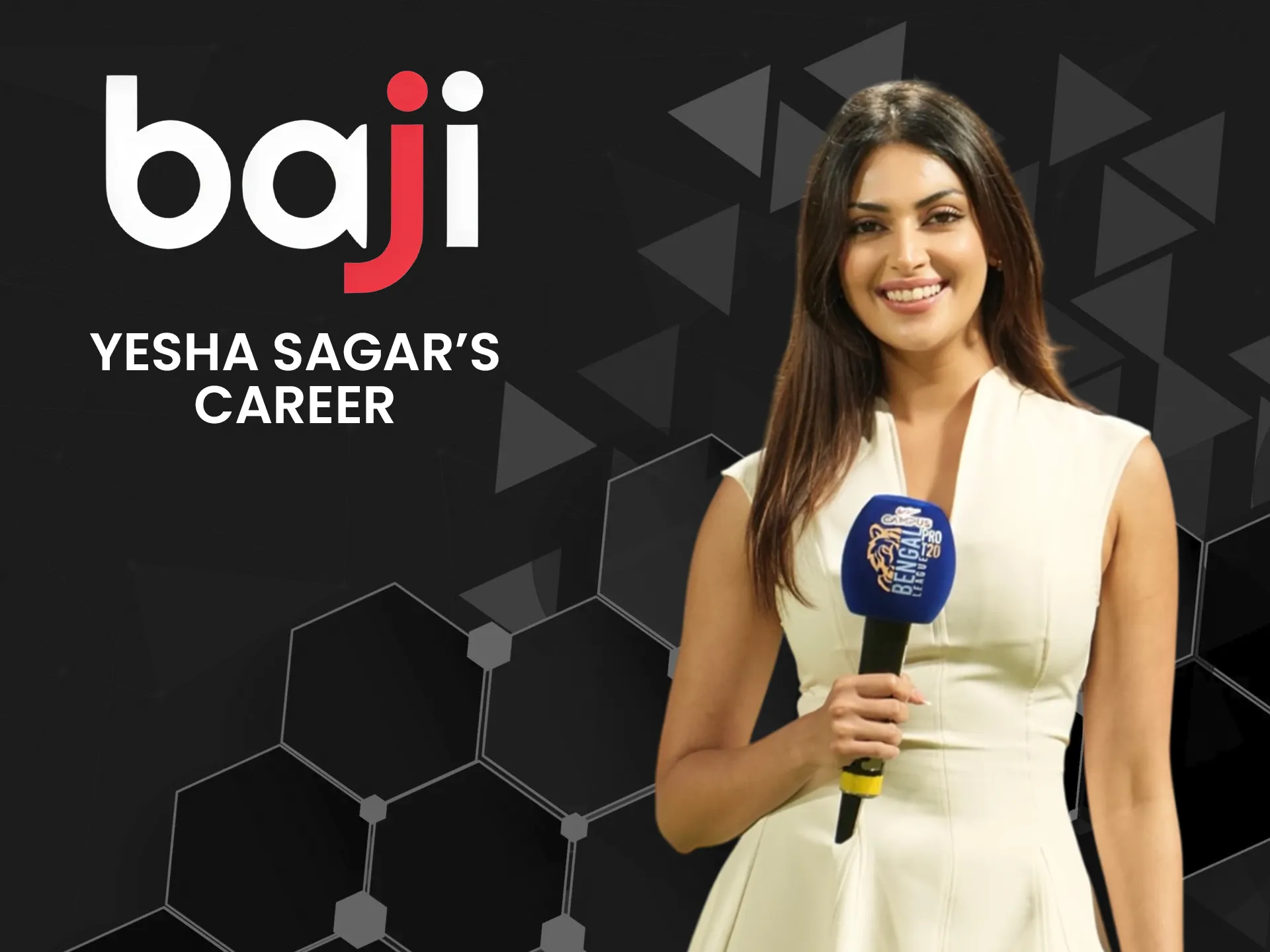 Yesha Sagar is known for her cricket presenting, music videos, and promoting a healthy lifestyle.